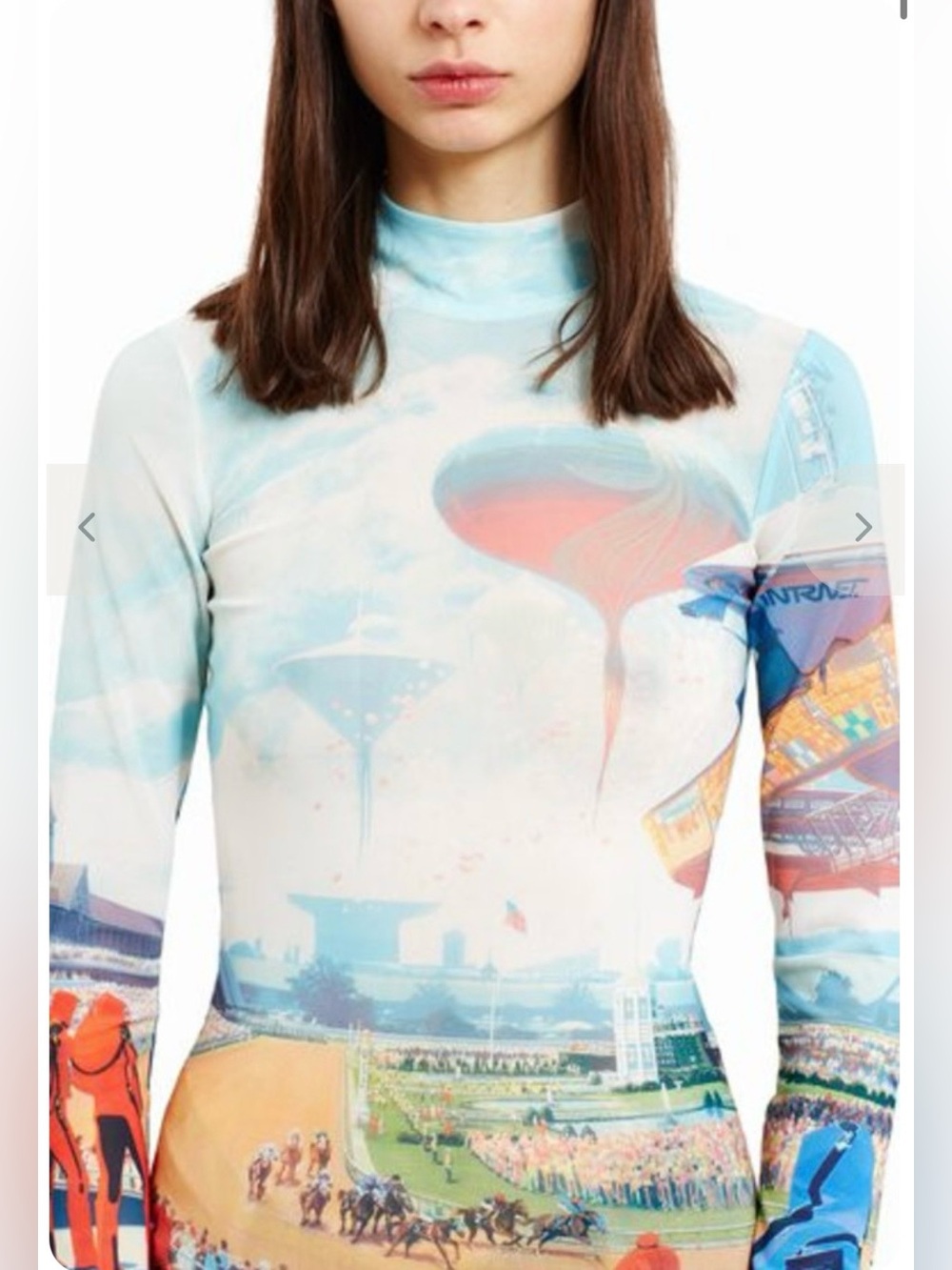 Opening Ceremony x Syd Mead Futuristic Mesh Long Sleeve Top Size Medium